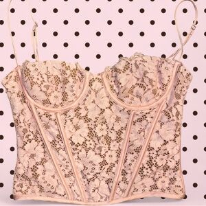 House of CB Lace Corset Top - Pink